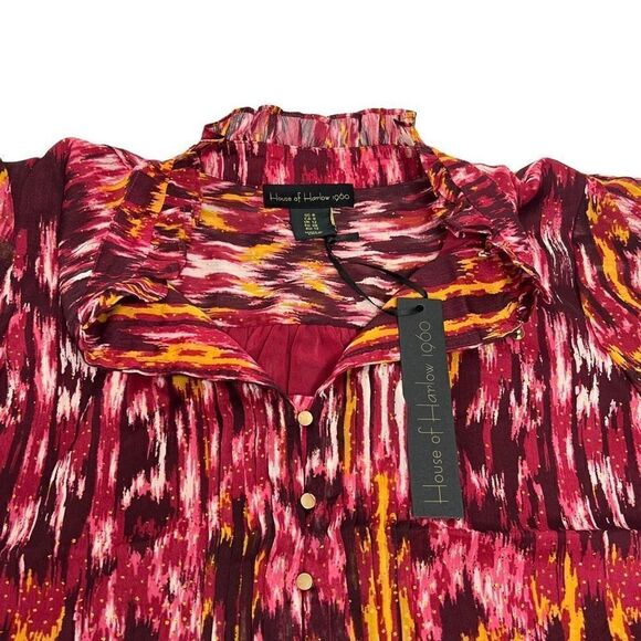 House of Harlow 1960 REVOLVE NWT long sleeve boho mini dress size 8 - Picture 11 of 16